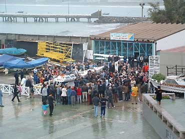 Journalistes et supporters